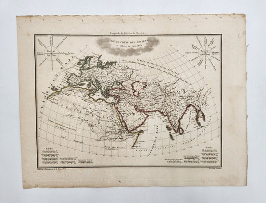 Original Map 1812 of unknown lands according to Ptolemy - Conrad Malte-Brun / Lapie