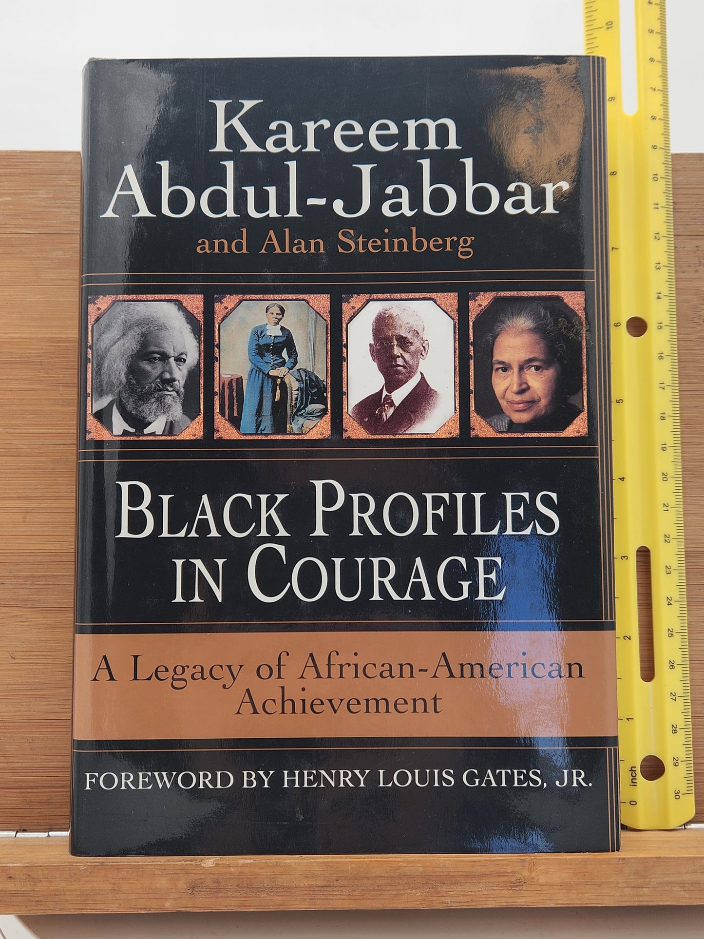 Signed 1996 first edition of Kareem Abdul-Jabbar’s Black Profiles in Courage, honoring African-American heroes.