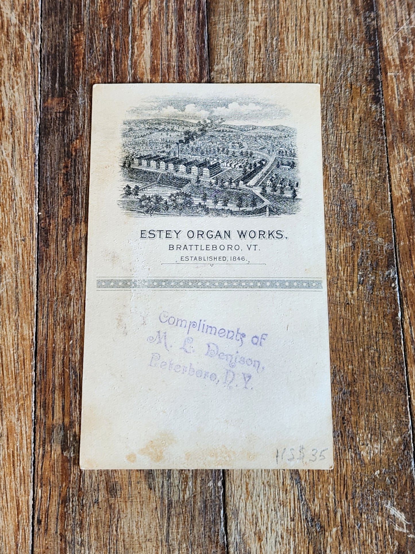 Antique Estey Organ Works Trade Card Tonorium Pipe Organ c1890s Brattleboro VT