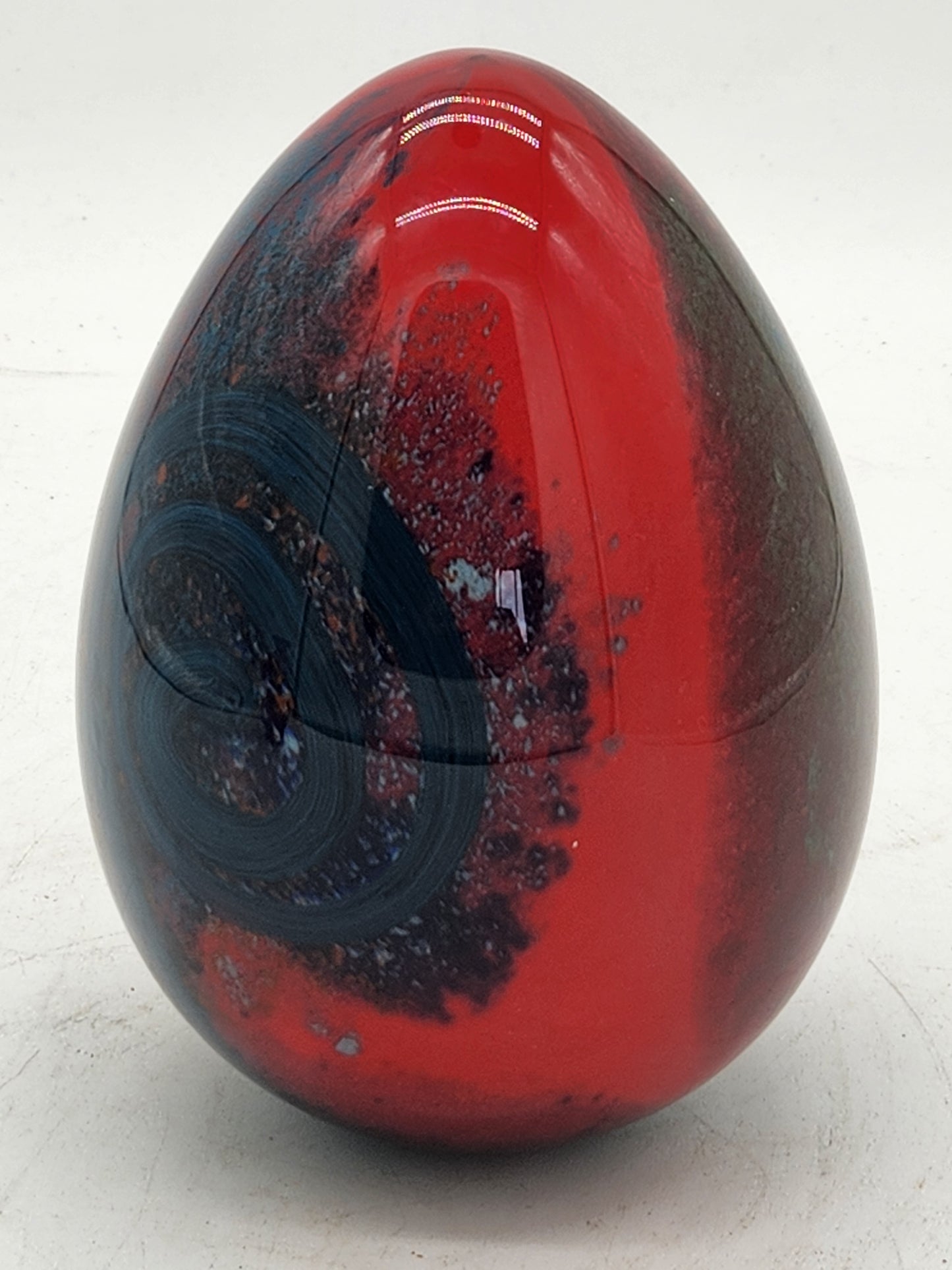 Ioan Nemtoi Hand Blown Art Glass Egg Sculpture – Romanian Studio Glass – Large Ovoid