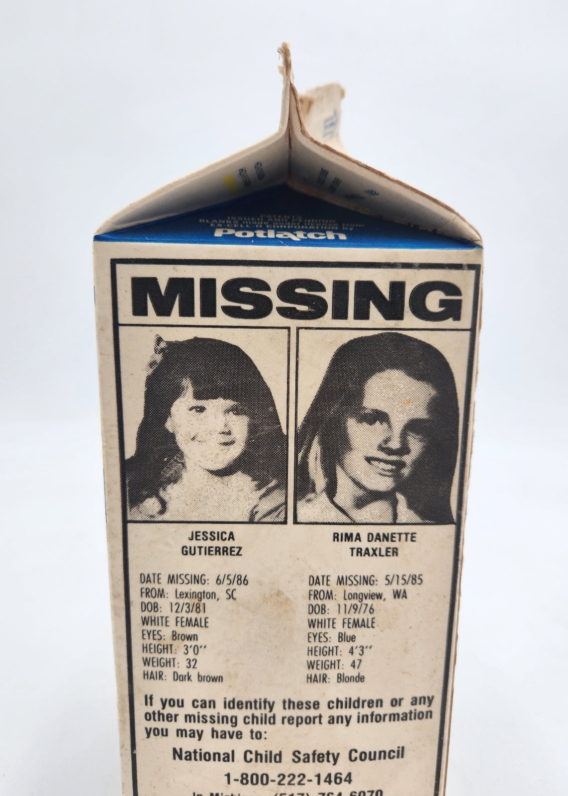 Schwegmann's Milk carton Missing kids