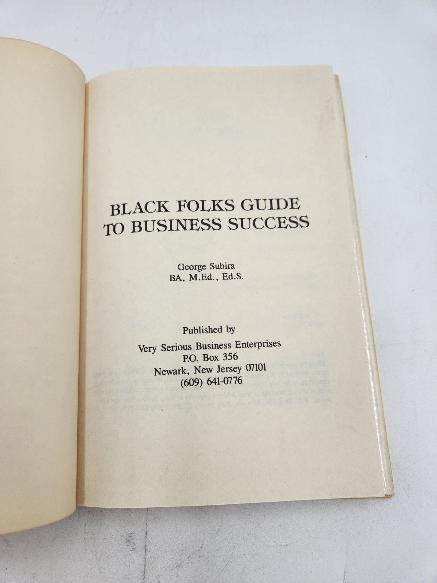 Black Folks' Guide to Business Success by George Subira