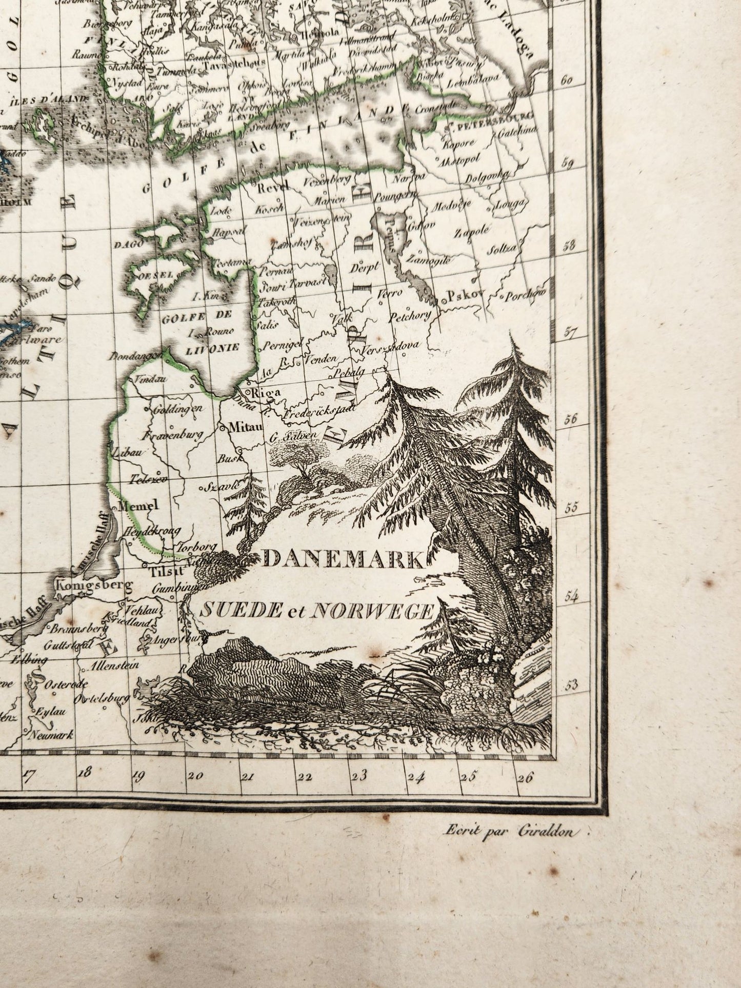 Antique Map 1812 of Scandinavia Iceland, Denmark, Norway - Conrad Malte-Brun