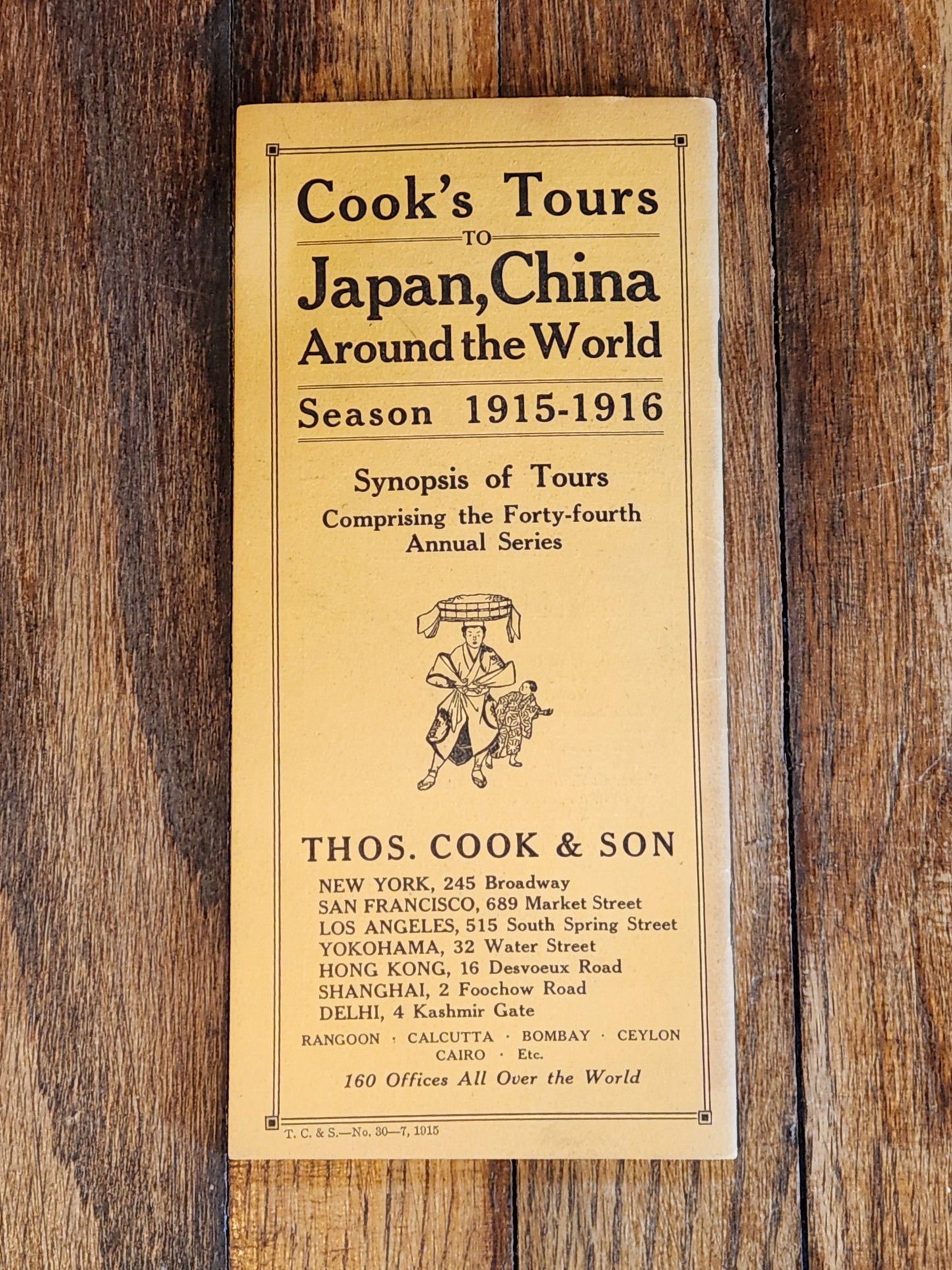 Cook's Tours to Japan, China Around the World Brochure from 1915 to 1916