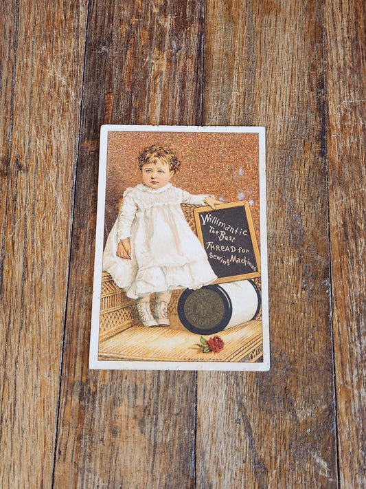 Victorian Willimantic Thread Trade Card Child Sewing Machine Tennessee c1890