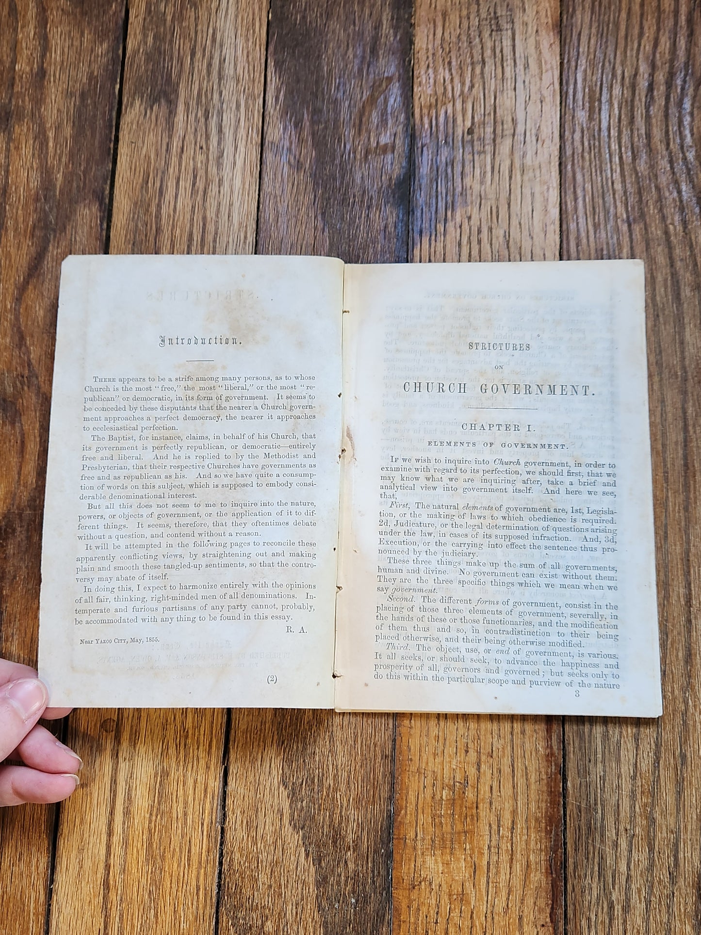 1855 Strictures on Church Government Rev. R. Abbey — Early Methodist Episcopal South Pamphlet, Nashville