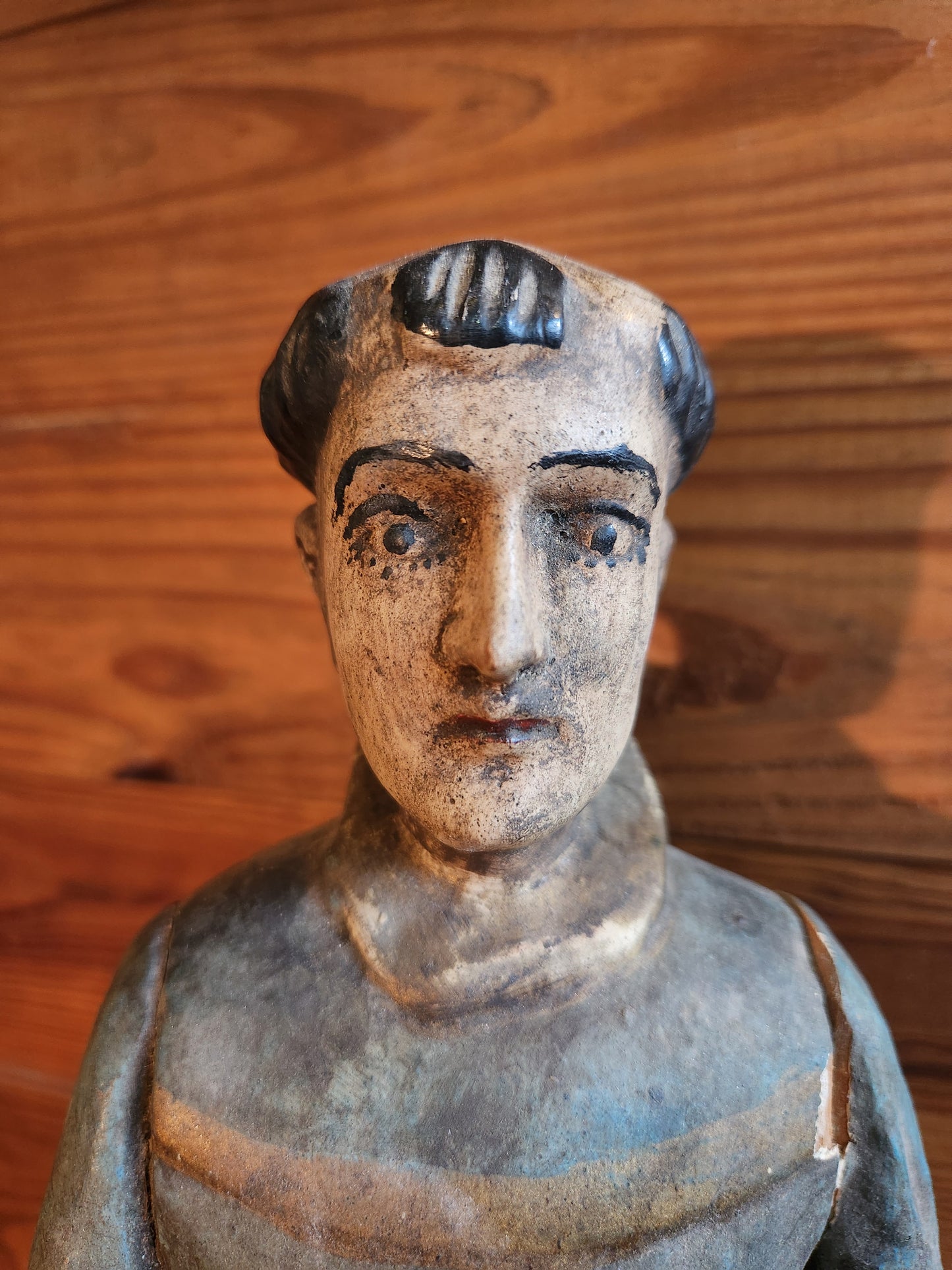 Antique Polychrome Hand Carved Santos