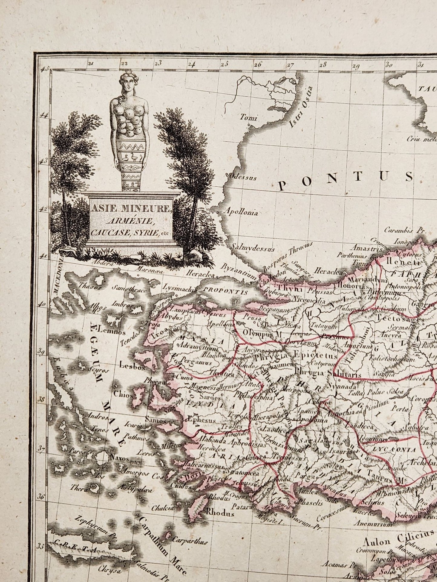 Original Map 1812 of Asia Minor, Cyprus, Holy Land and Syria. In the east Armenia - Conrad Malte-Brun / Lapie