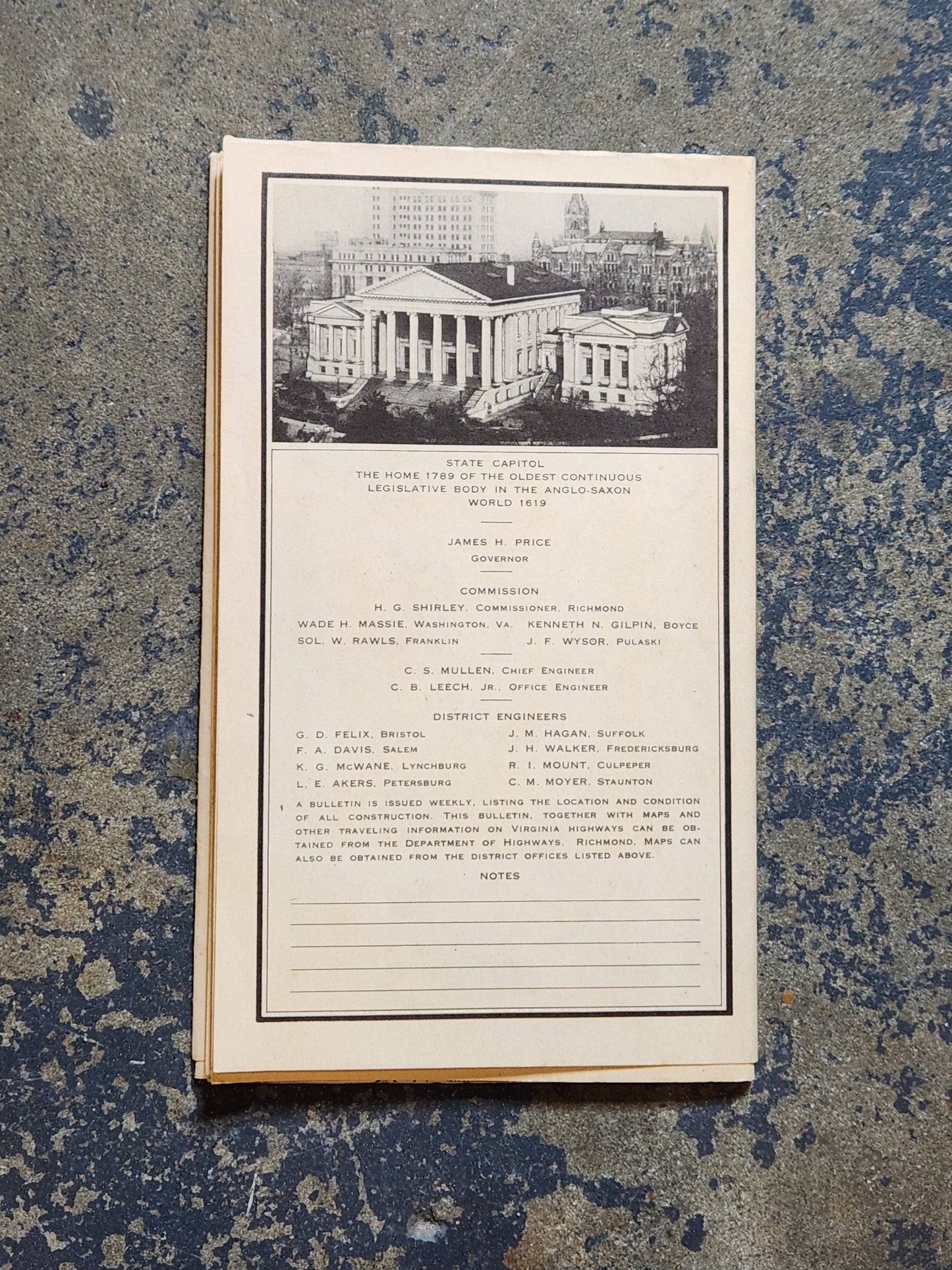 1940 Virginia State Highway Map – Department of Highways Richmond – Vintage Road Map