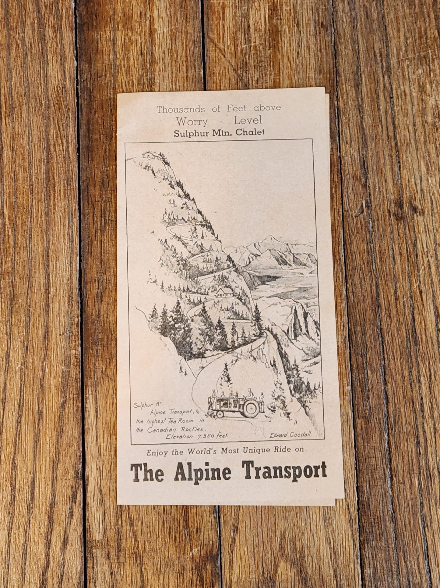 Vintage Canadian Rockies Souvenir Guide w/ Sulphur Mountain Chalet "Alpine Transport" Brochure – Banff Canada c.1930s
