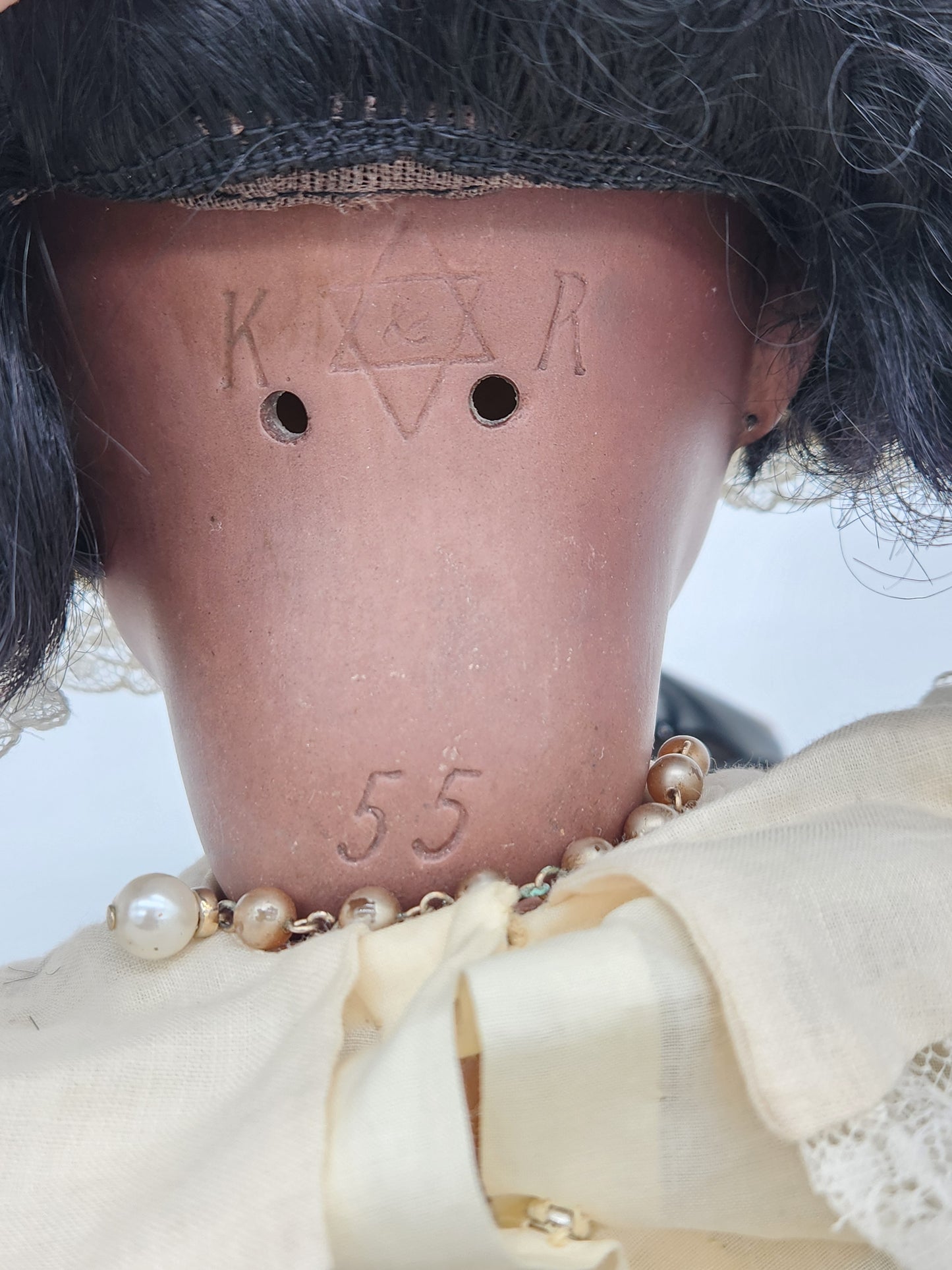 Rare Antique German Bisque Doll Kammer & Reinhardt K*R 55 Black African American 21"