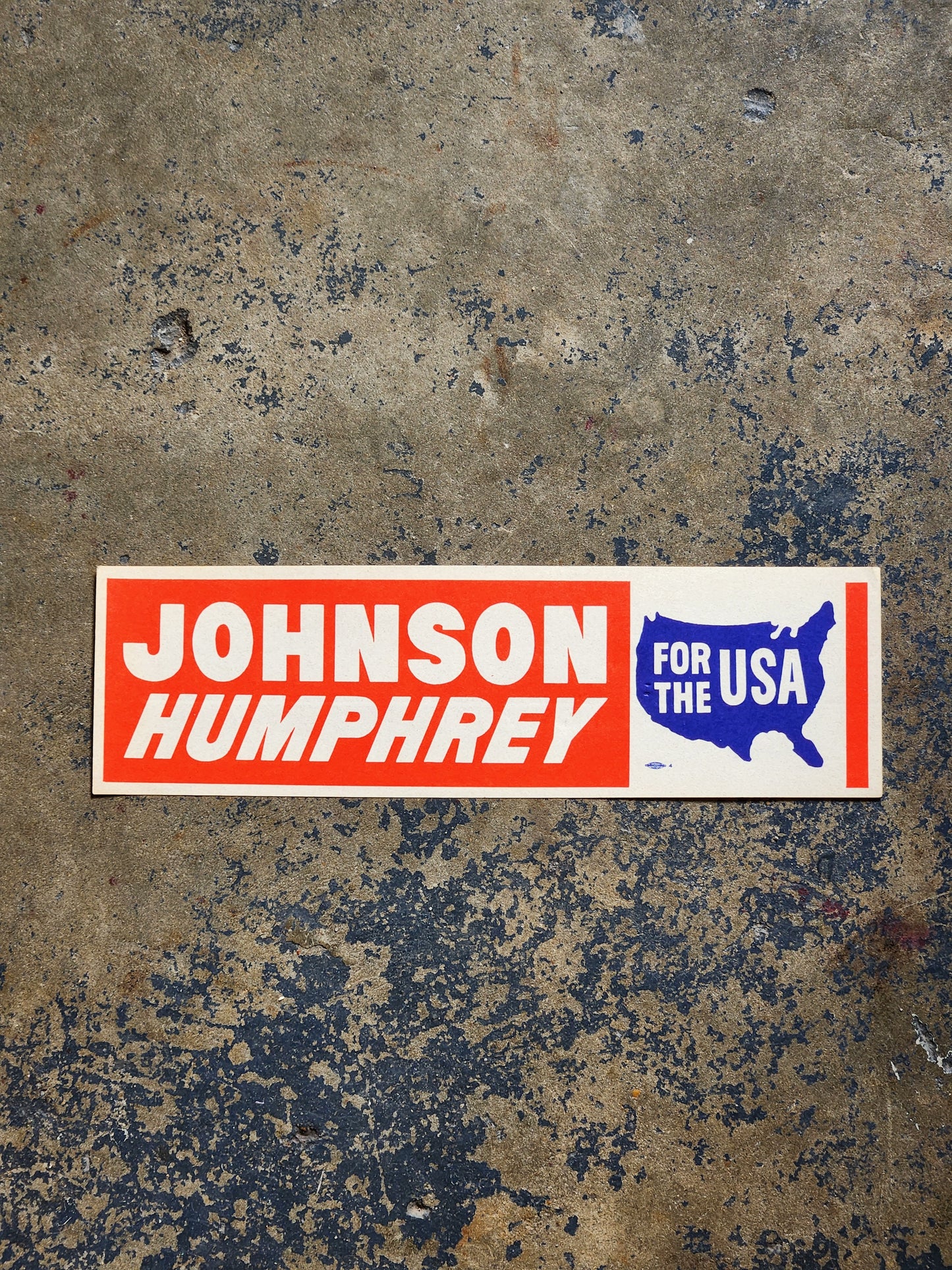 1964 Johnson Humphrey Exterior Bumper Sticker 3x12