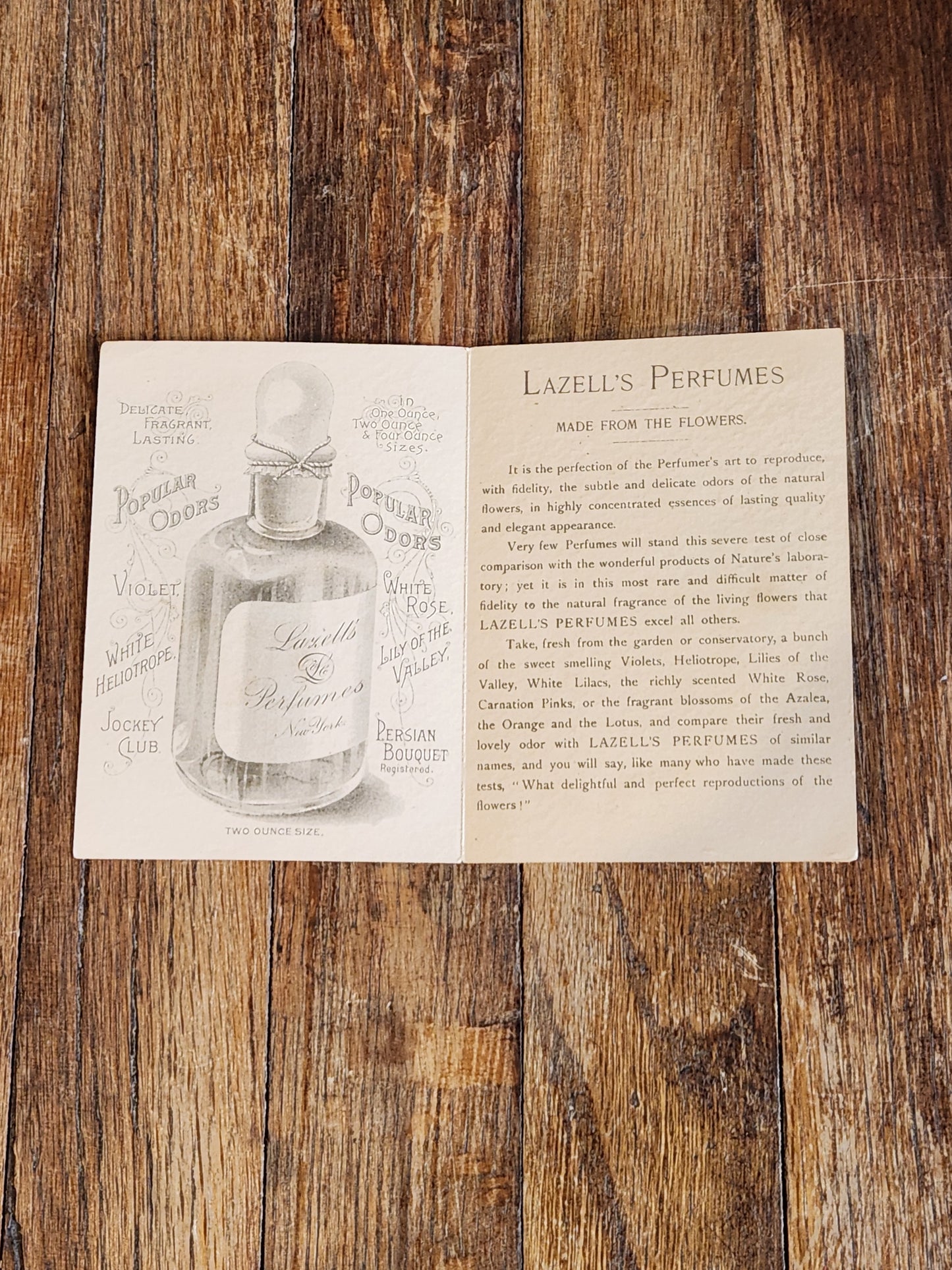 Victorian Lazell’s Perfumes Advertising Booklet c1890 – Florida Water, Rose, Botanical