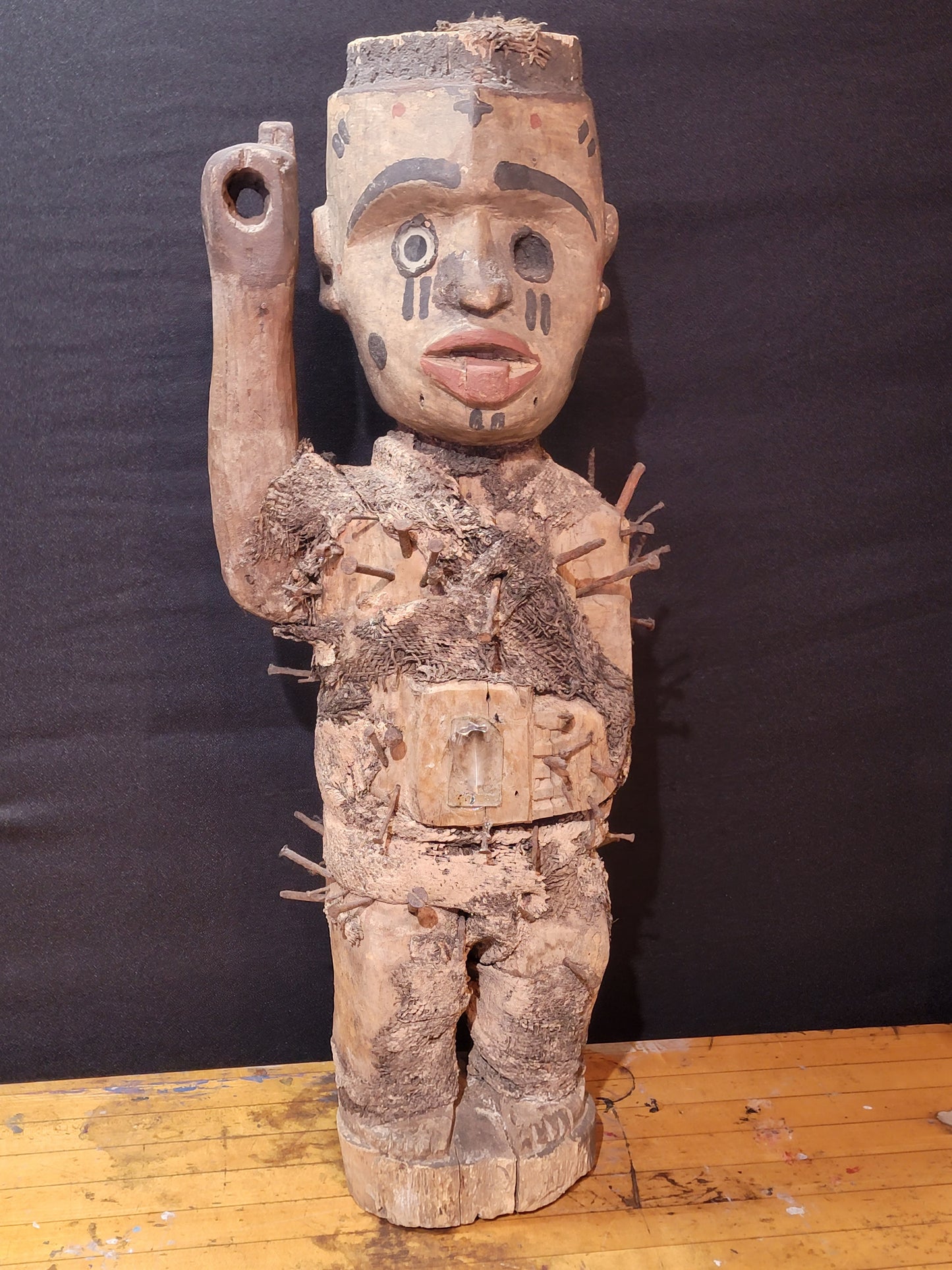 Nkisi Congo African Nail Fetish Sculpture