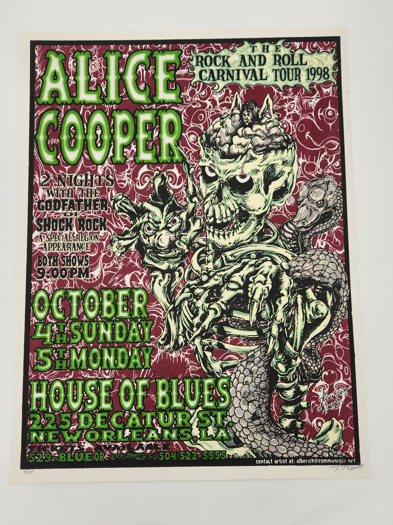 Rare Alice Cooper Poster Signed and Numbered by Artist Allen