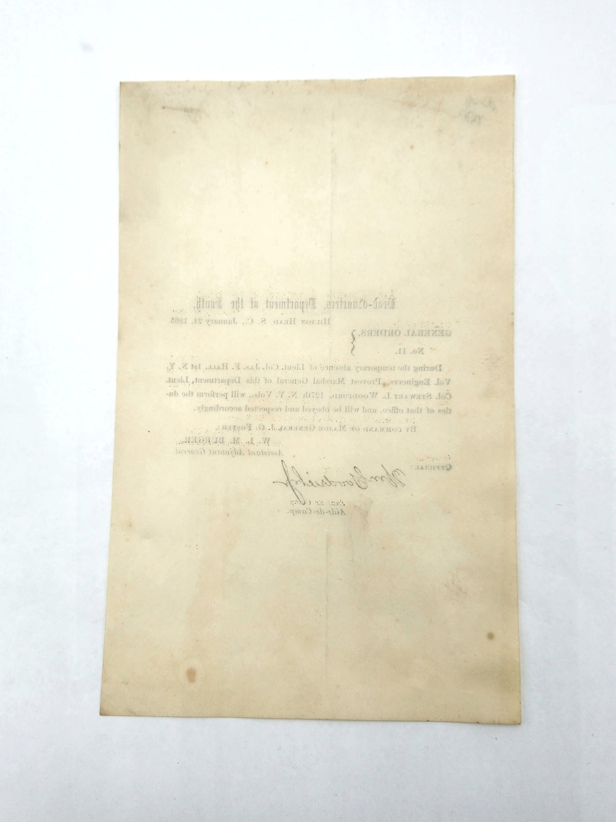 Headquarters, Dept. Of The South General Orders No. 11